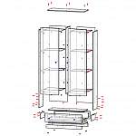 Чертеж Распашной шкаф Сириус 2 BMS