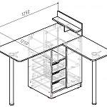 Чертеж Угловой маникюрный стол Град BMS
