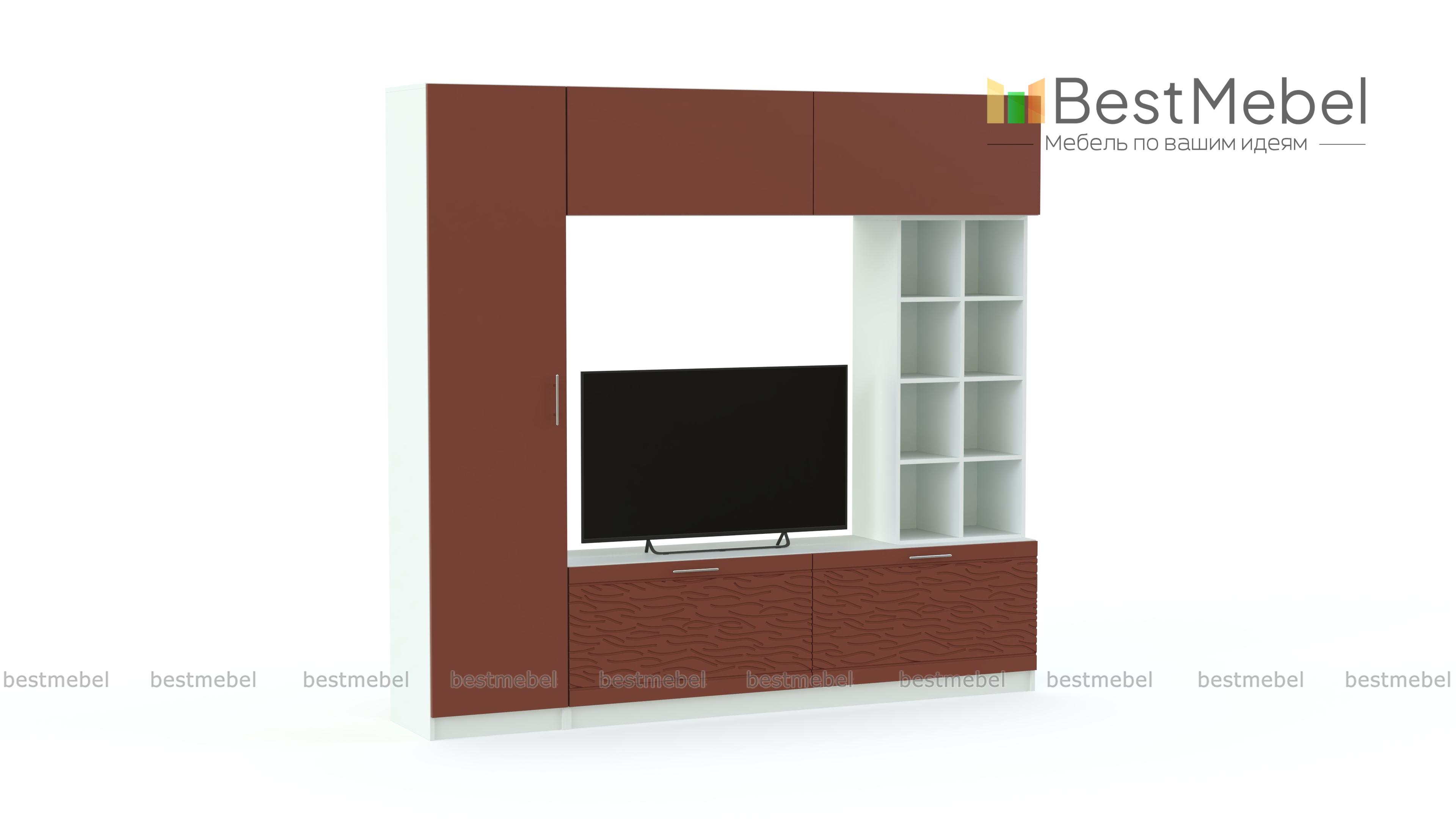 Стенка-горка Вельвет 3 Глянец BMS - Фото