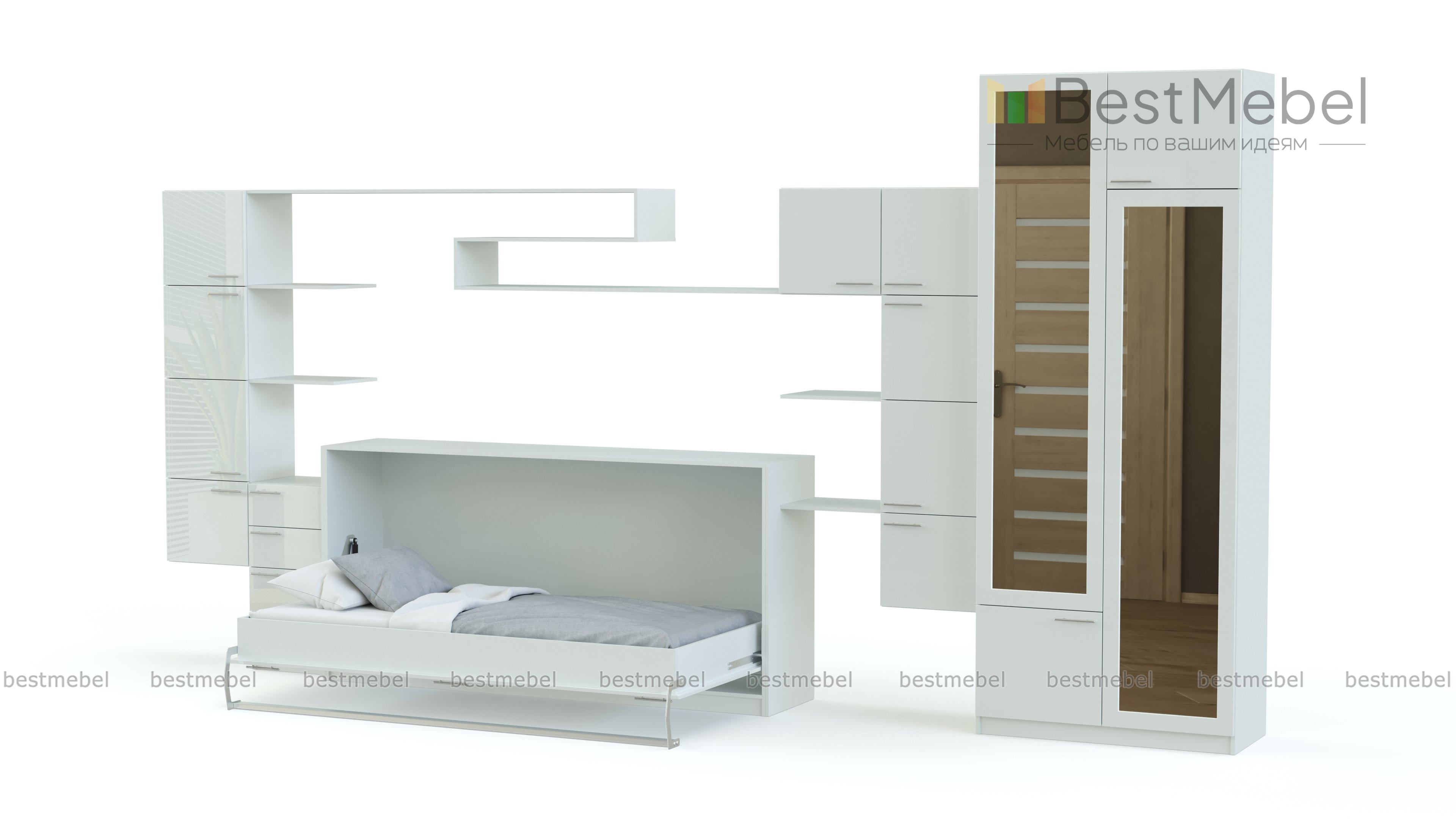 Шкаф-кровать трансформер Жасмин 61 BMS