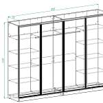Шкаф-купе Оскар 2 BMS(Белье - Платье - Платье - Белье (3 полки) (4))