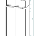 Шкаф-купе с антресолью Лайт 7 BMS (1250х2700х650) (Белье - Платье с полкой (2))