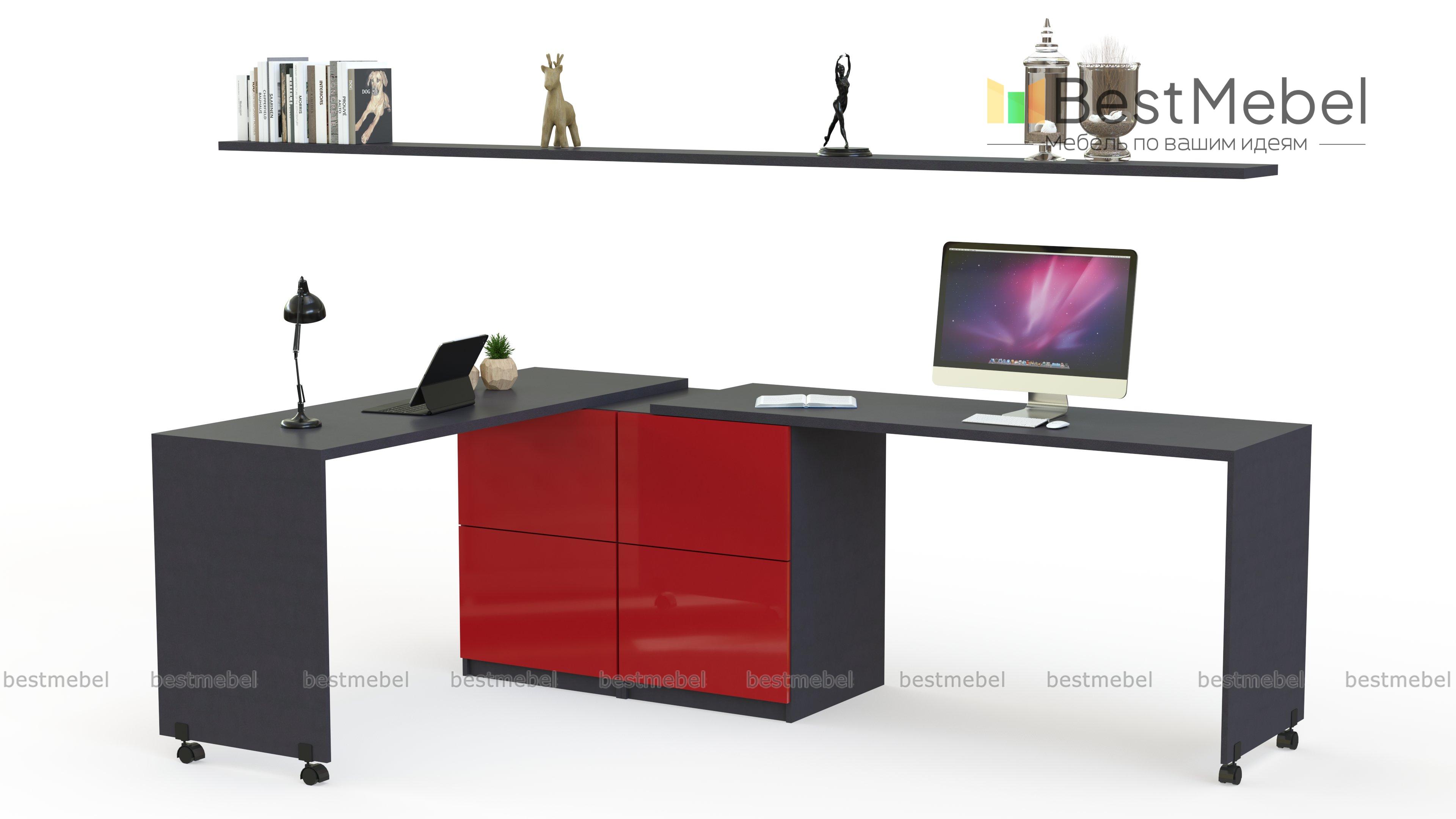 Угловой письменный стол для двоих Калифорния 8 BMS - Фото